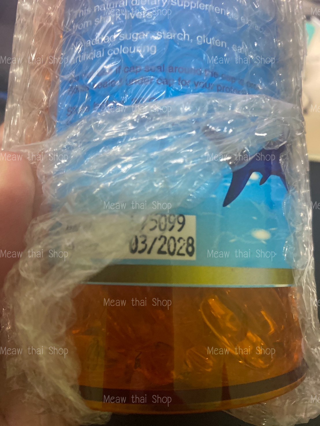 Deep Blue Squalene 5000 mg. Sea Shark Liver Oil 360 ​​Softgel Detoxify Toxin 1pc