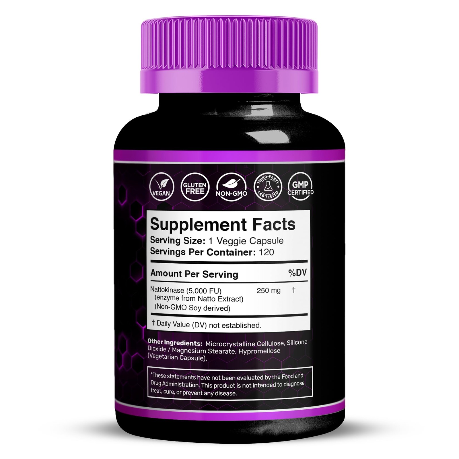 Nattokinase Supplement Capsules 5000 FU, ThirdParty Tested Nattokinase – Enzy…