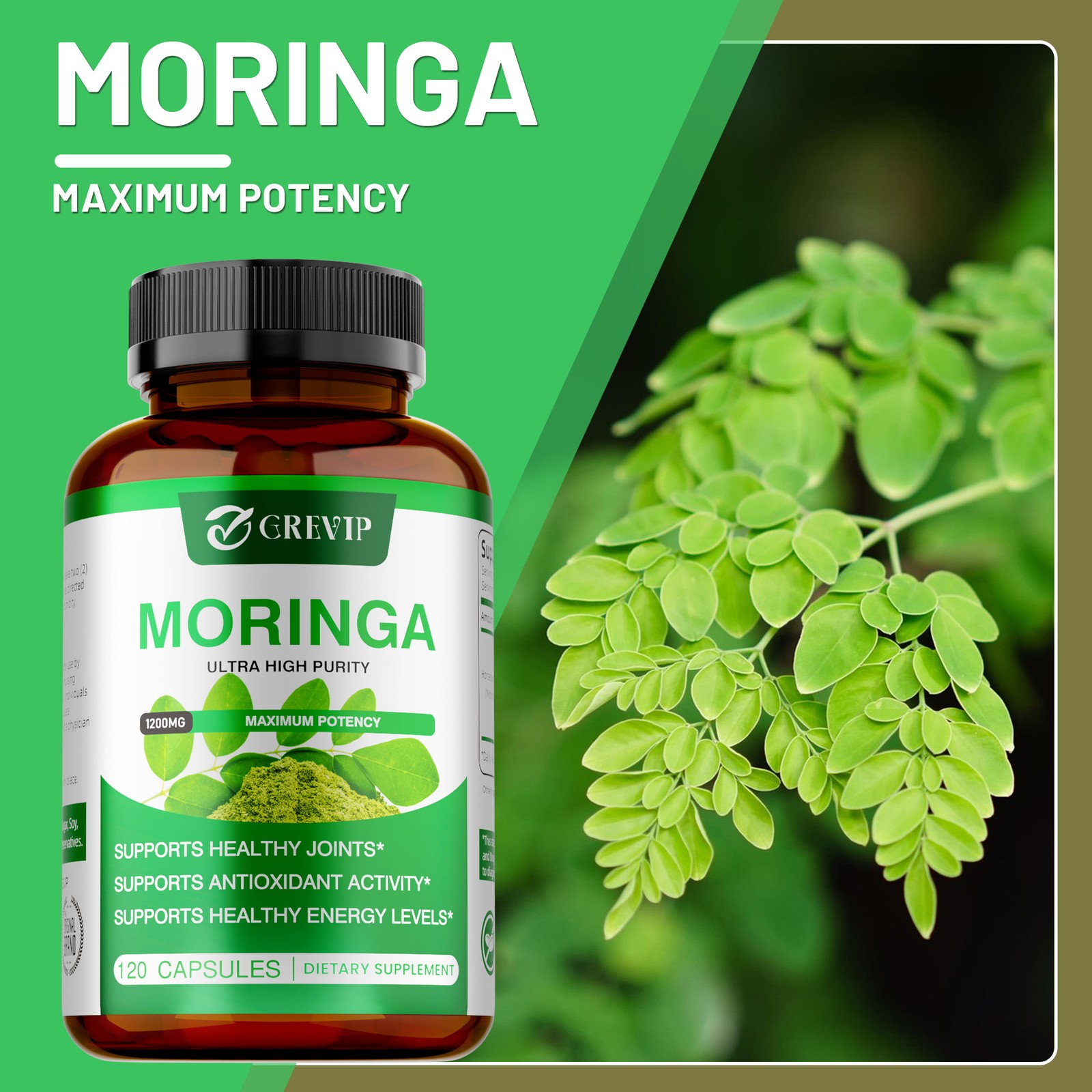 Moringa 120pcs – Supports Immunity, Healthy Skin, Joints, Hair, Metabolism
