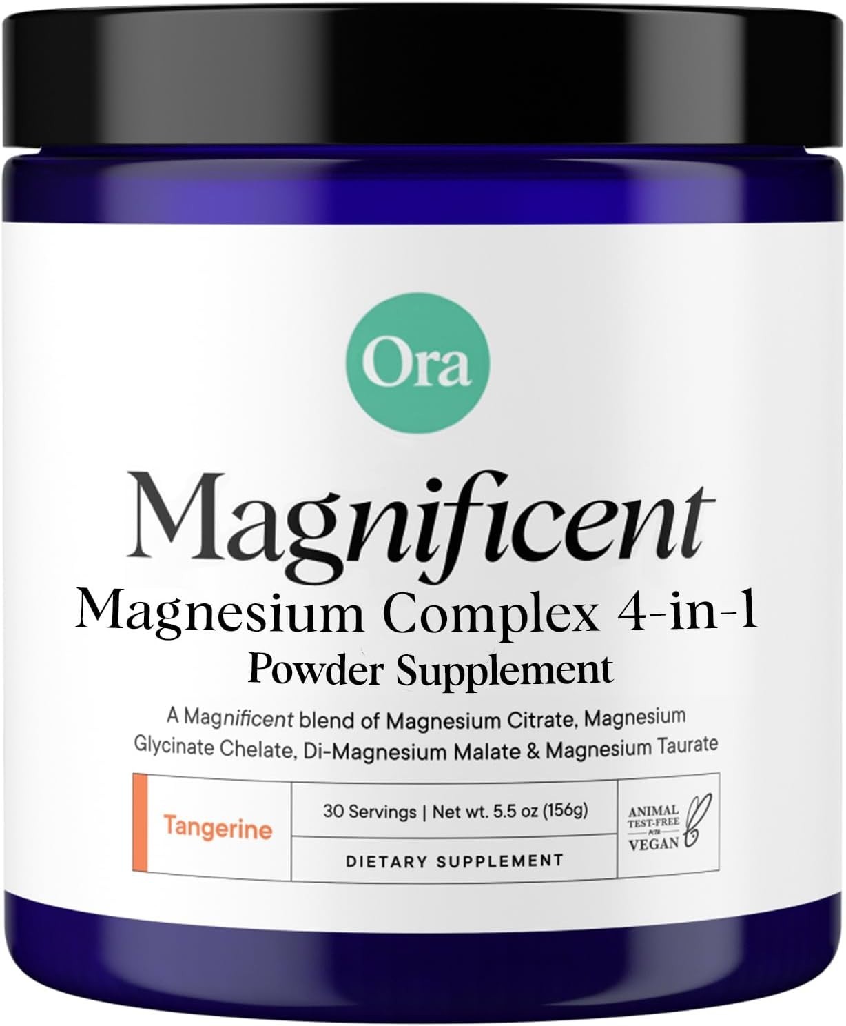 Ora Organic Magnesium Complex Powder Supplement 4in1 Magnesium Glycinate, Ta…