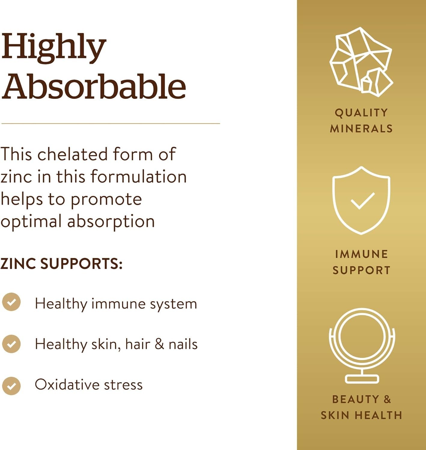 Chelated Zinc 250 Tablets – Support Immunity, Skin, and Cell Health