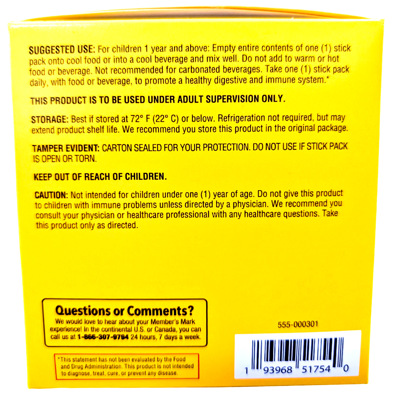 Member’s Mark Children’s Daily Probiotic Powder 60 Count EXP 03/2027