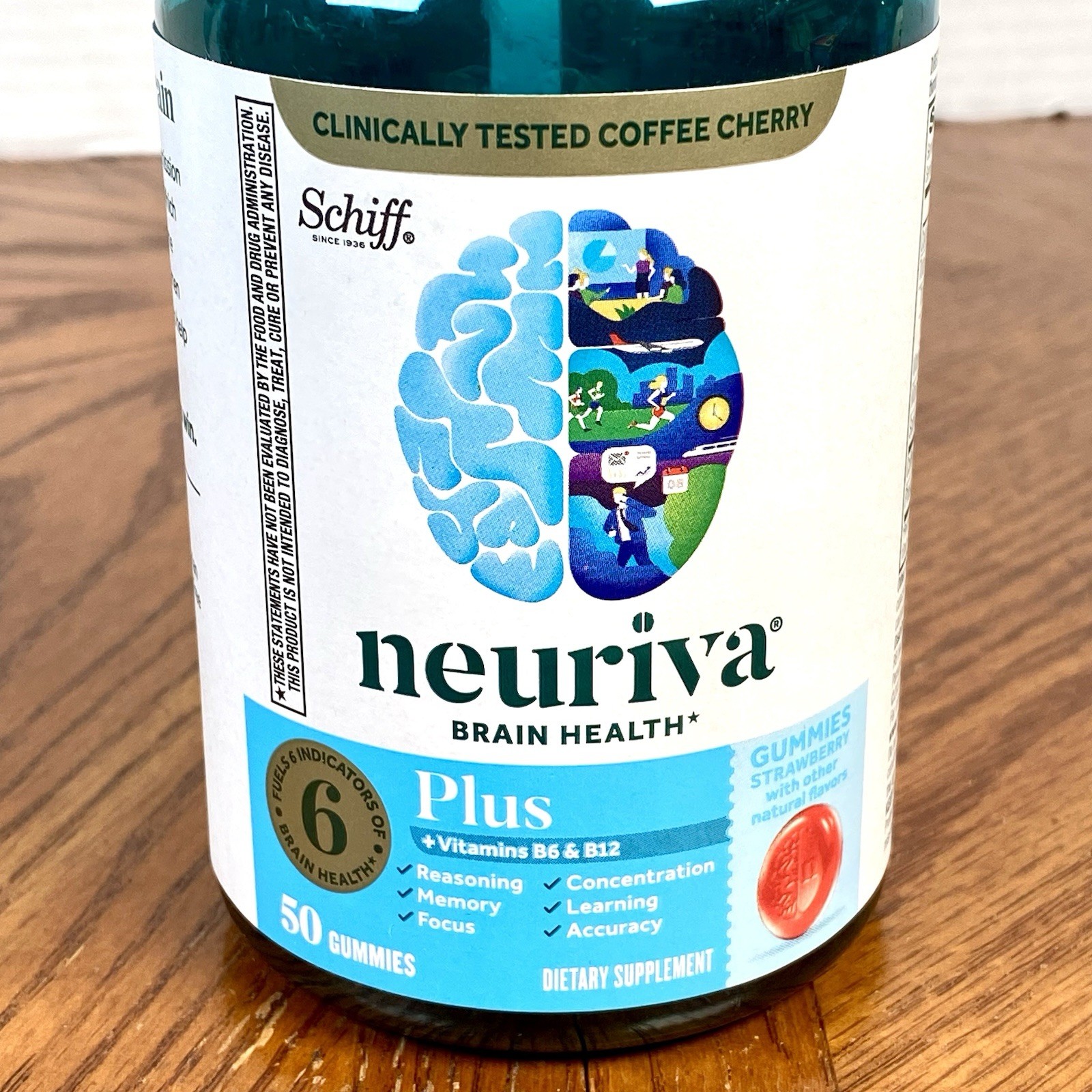 Neuriva Plus ~ Brain Health ~ 50 Strawberry Gummies, Schiff ~ Exp 11/2026