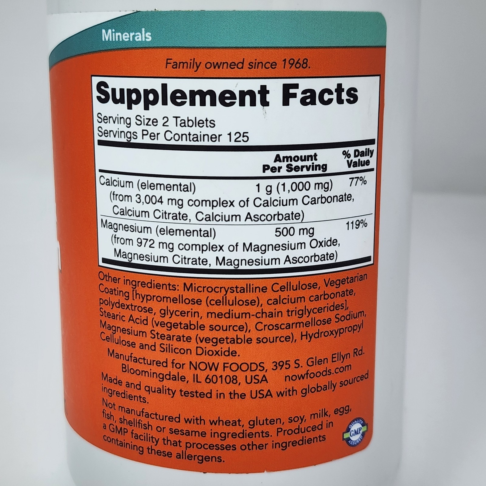 Now Foods Calcium Magnesium 250 Tablets GMP Quality Assured, Kosher, Vegan,