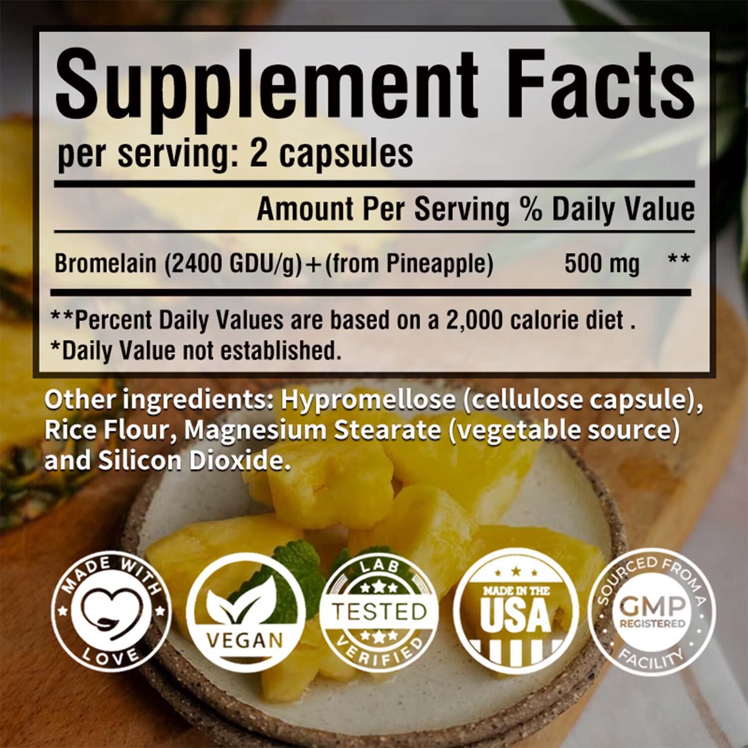 Bromelain 500mg – Natural Immune Support Supplement,Digestive Support,Gut Health