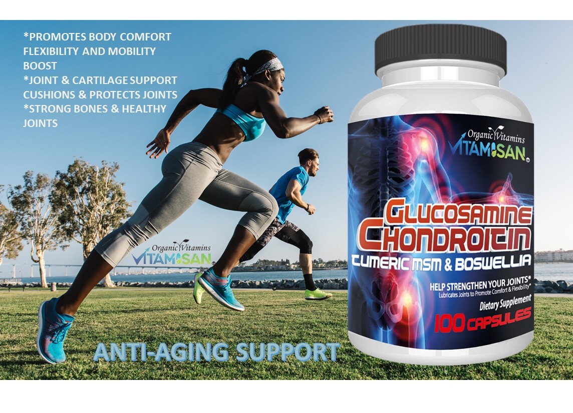 Glucosamine Chondroitin Turmeric MSM Boswellia Supports Occasional Joint relief