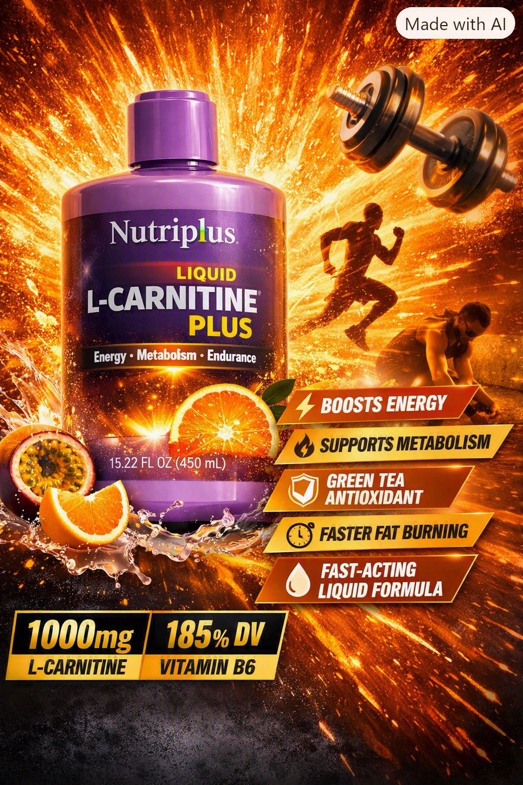 FARMASI NUTRIPLUS L-CARNITINE PLUS MANGO