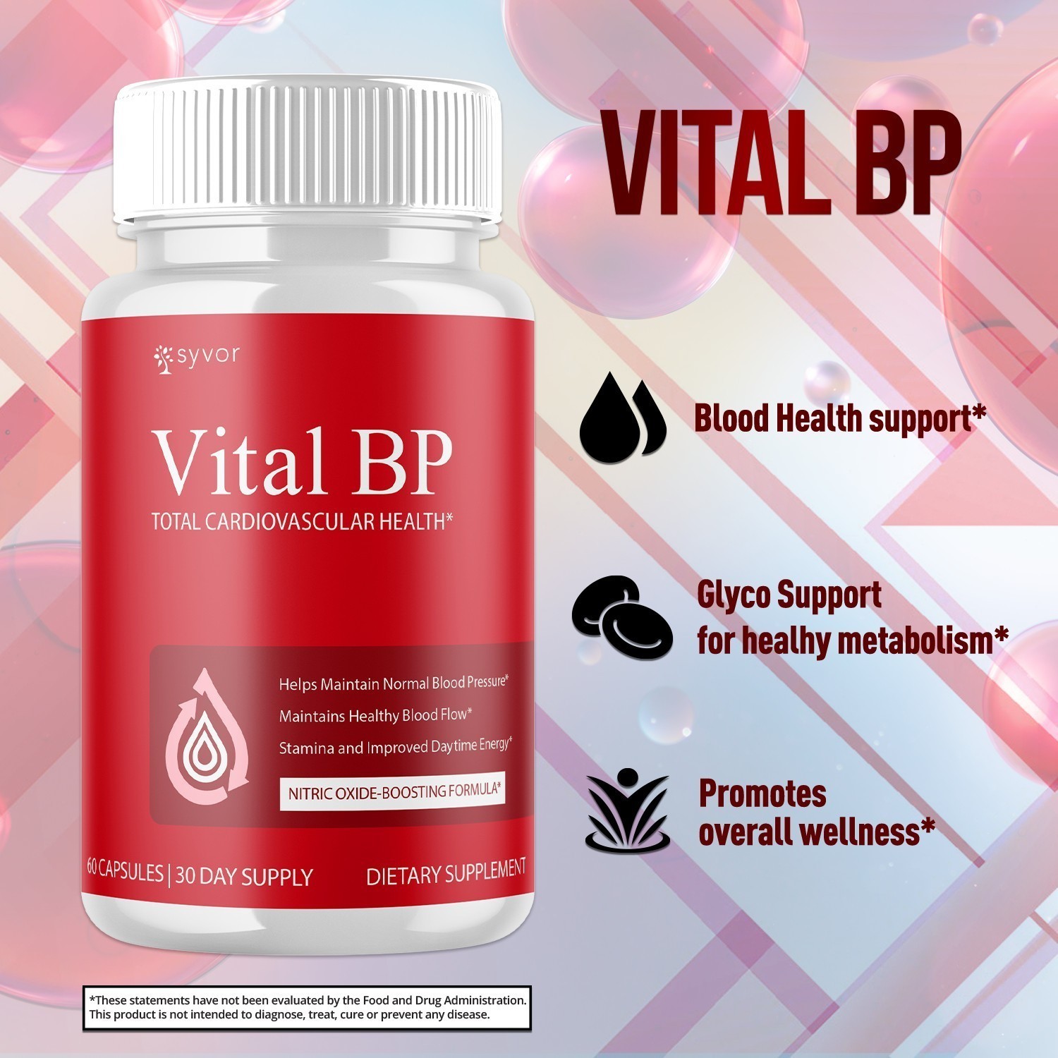1-3 Pack Vital BP Advanced Blood Support Vitamin Formula VitalBP 60 Capsules US