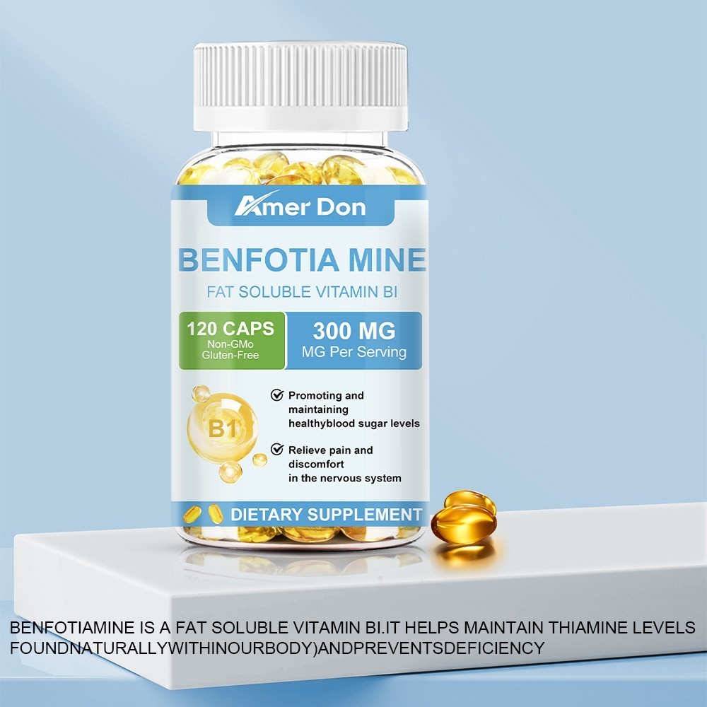 300mg Benfotiamine Capsules Fat Soluble Thiamine Vitamin B1 NON-GMO,Gluten Free