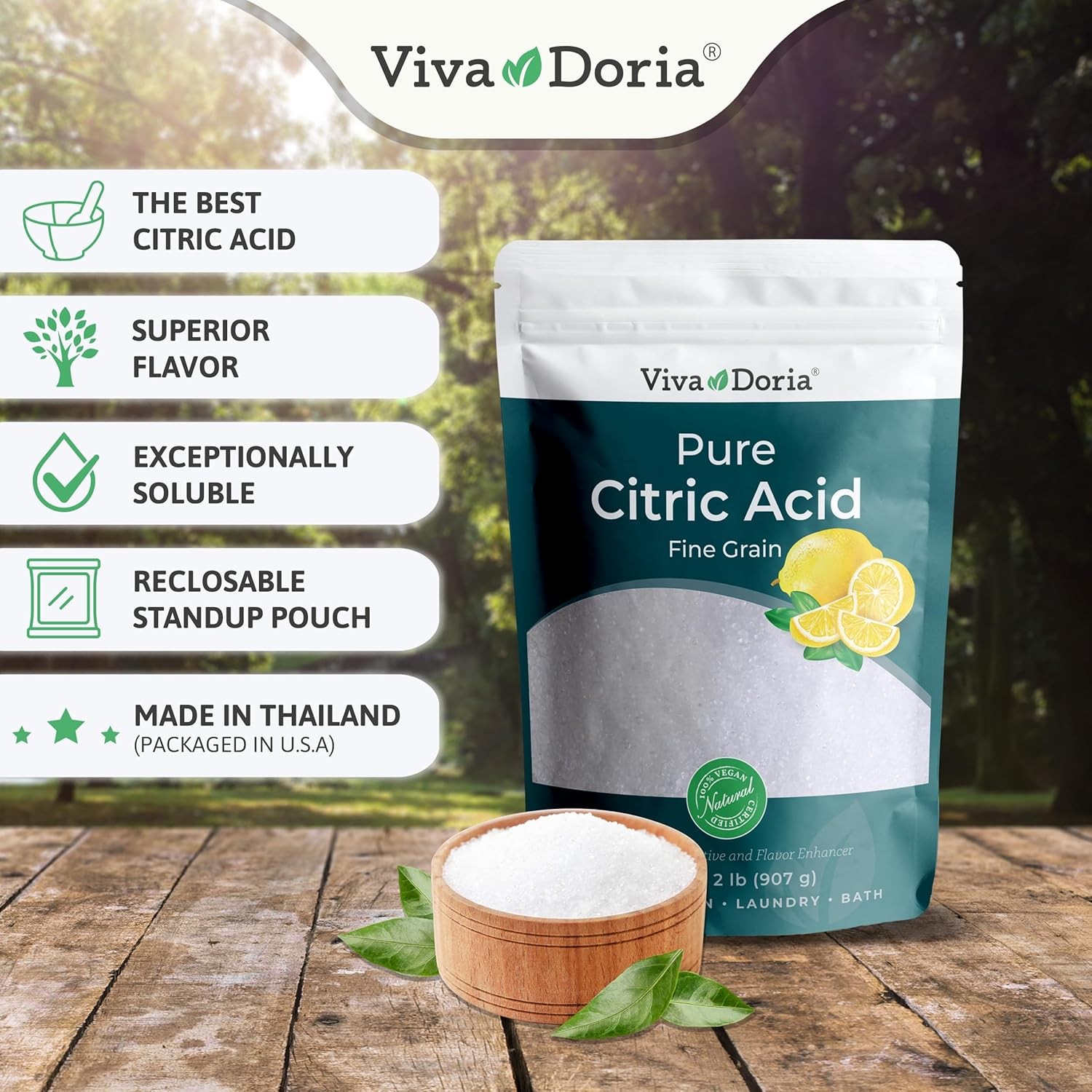 100% Pure Citric Acid Food Grade Fine Grain 2 lb