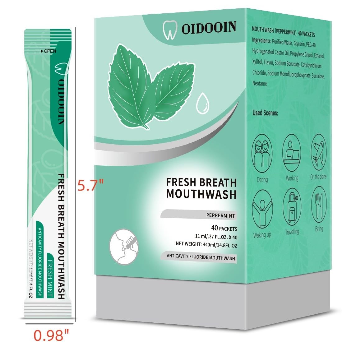 Travel Size Mouthwash Individual Mini for 0.01 Fl Oz (Pack of 40)