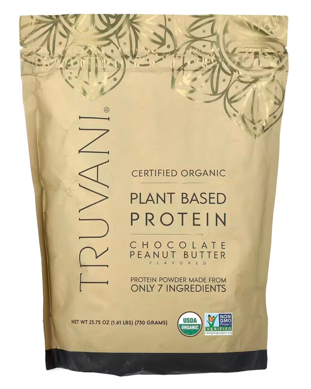 Truvani plant based protein Chocolate Peanut Butter 730grams (1.61lbs) LARGE BAG