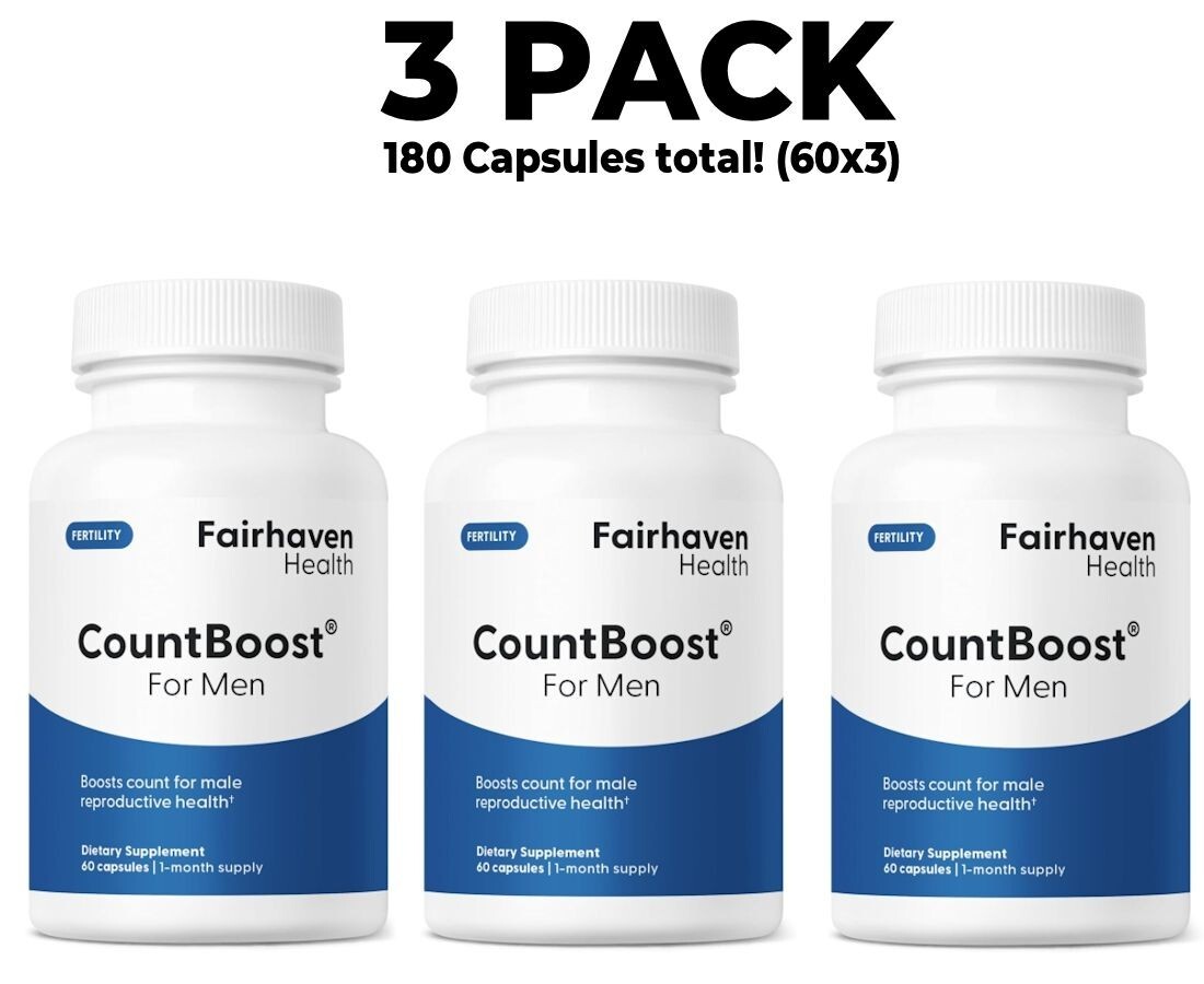Count Boost for Men, 3 PACK, Support Sperm Count Fertility, 60 caps (180 total)