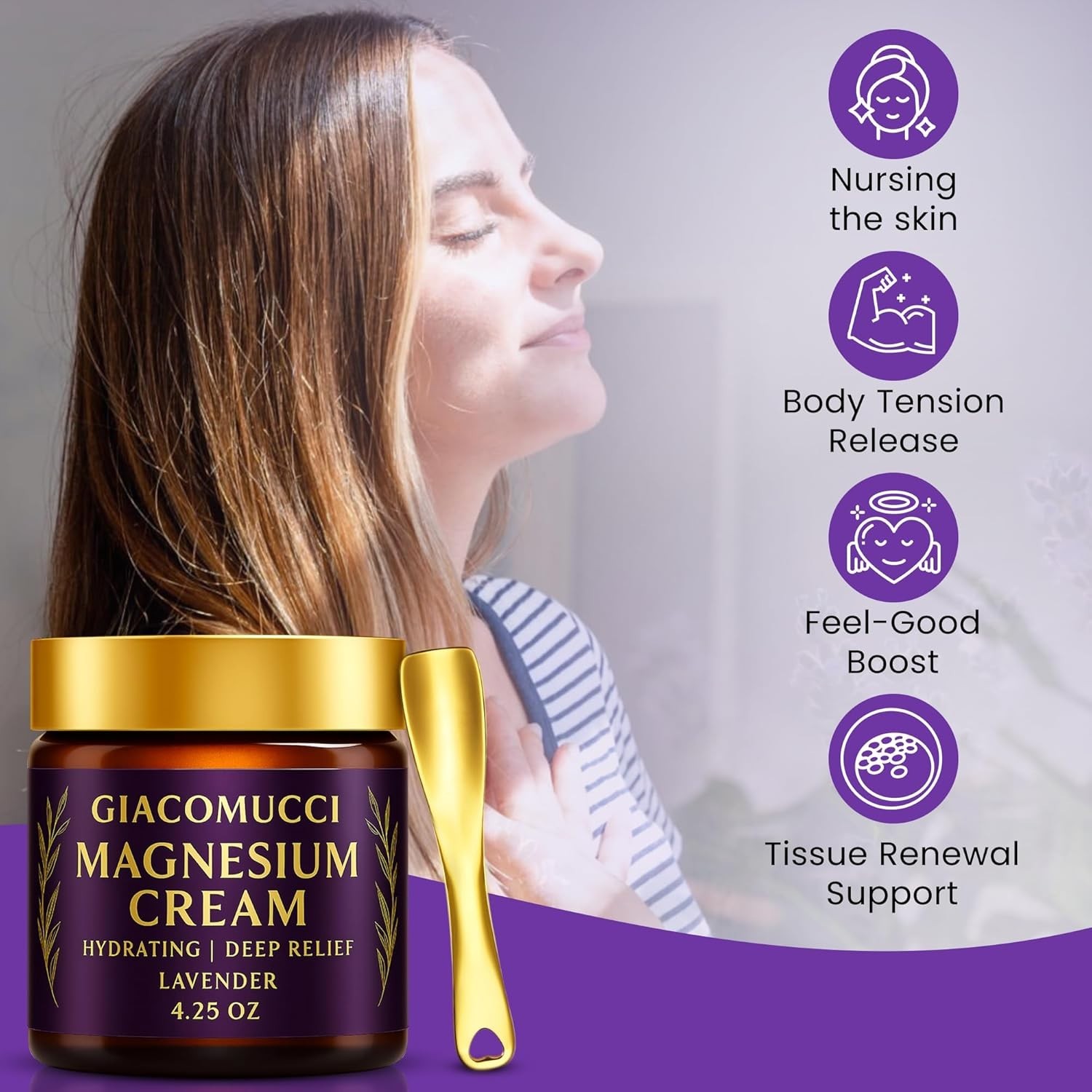 Magnesium Cream for Nighttime Relief – Magnesium Chloride Body Balm – Fast Absor