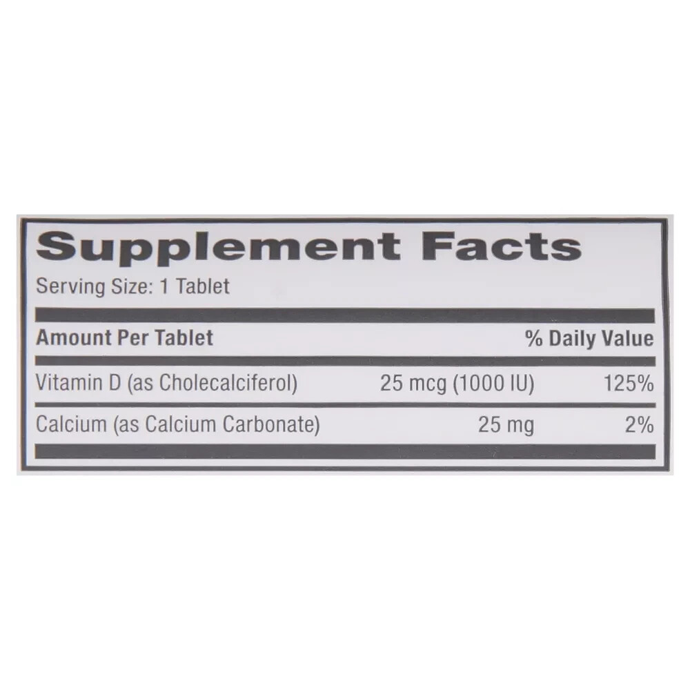Rugby Vitamin D3 25 mcg (1000 IU), Tablet Dietary Supplement Gluten Free