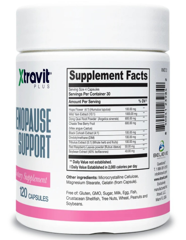 Xtravit Plus Menopause Support Dietary Supplement 120 Capsules- New Sealed
