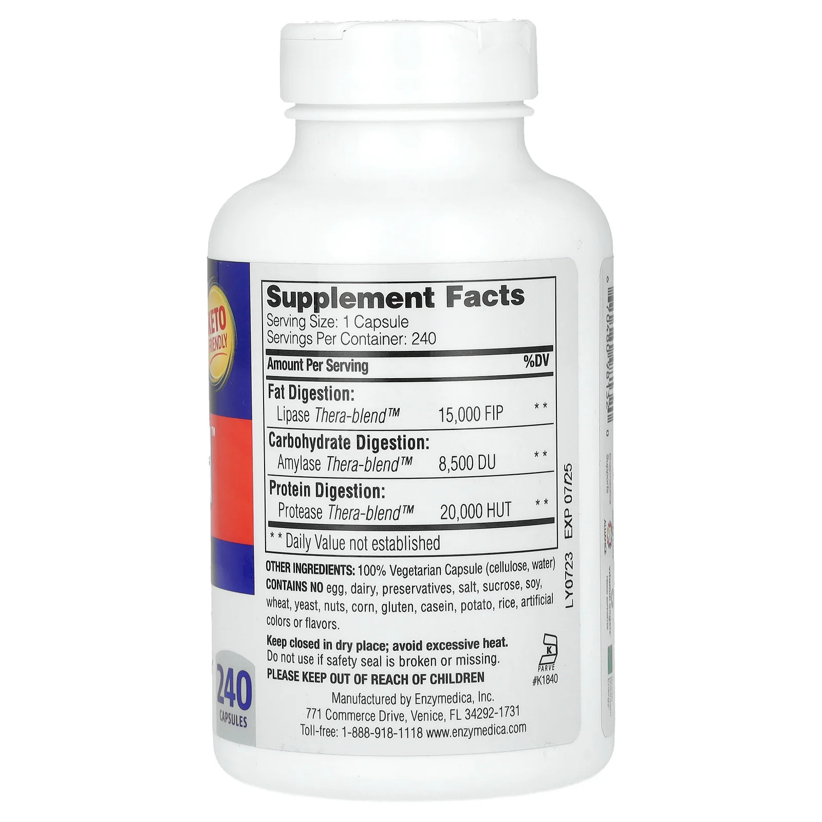 2 X Enzymedica, Lypo Gold, For Fat Digestion, 240 Capsules