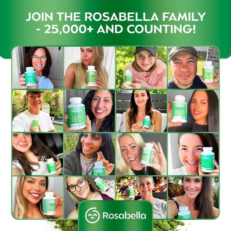 2-Pack Rosabella Certified Organic Moringa800 mg Herbal DigestiveSupport Natura