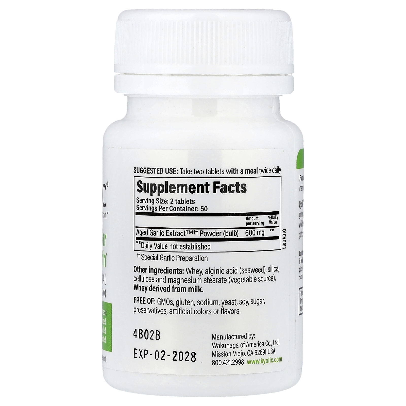 Aged Garlic Extract, Cardiovascular Health, Original, Formula 100, 100 Tablets