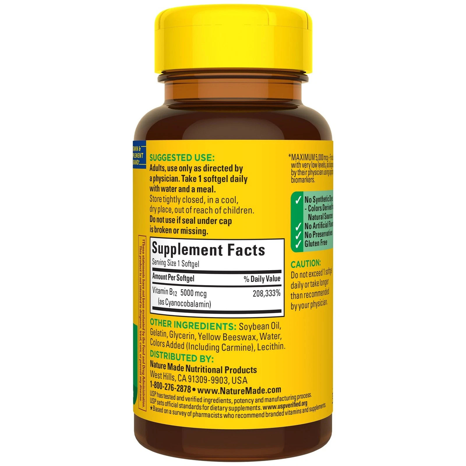 Nature Made Maximum Strength Vitamin B12 5000 Mcg, Energy Metabolism Support