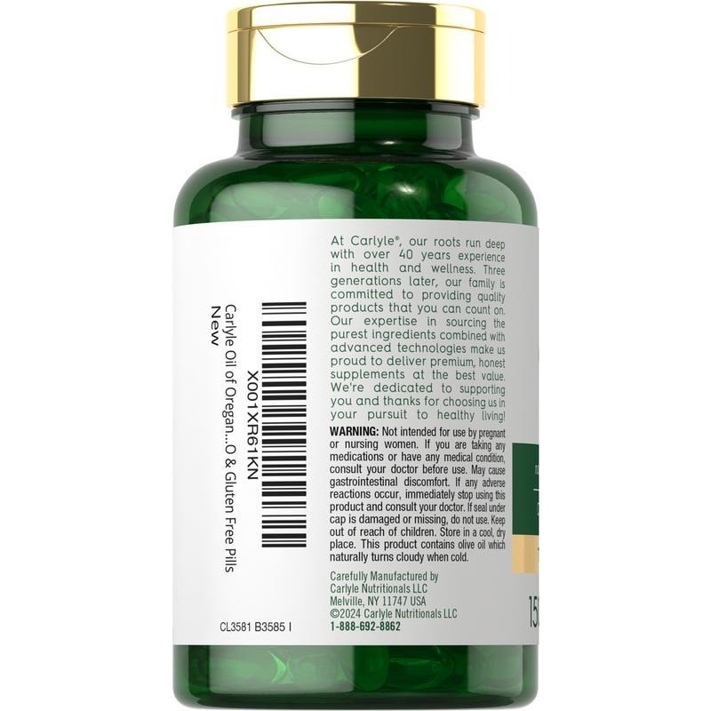 Oil of Oregano 400mg Softgels Carvacrol Immune Support Gluten Free 150ct
