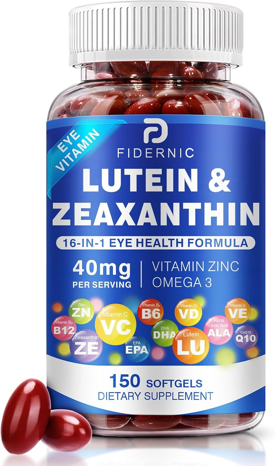 Lutein and Zeaxanthin Supplement – Eye Vitamins, 40 Mg Lutein & 8 Mg Zeaxanthin