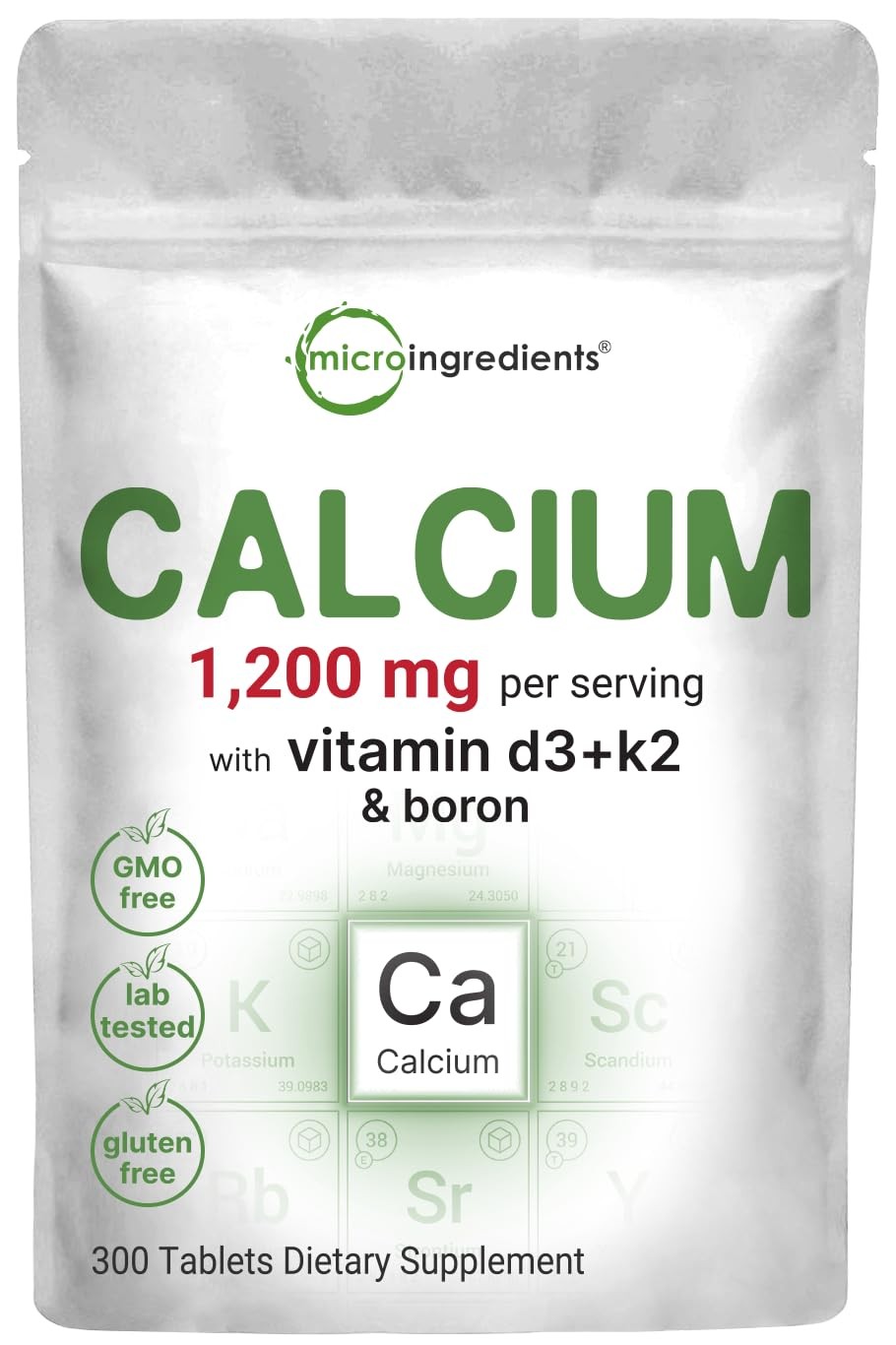 Calcium 1,200mg with Vitamin D3 & K2, 300 Tablets | 300 Count (Pack of 1)