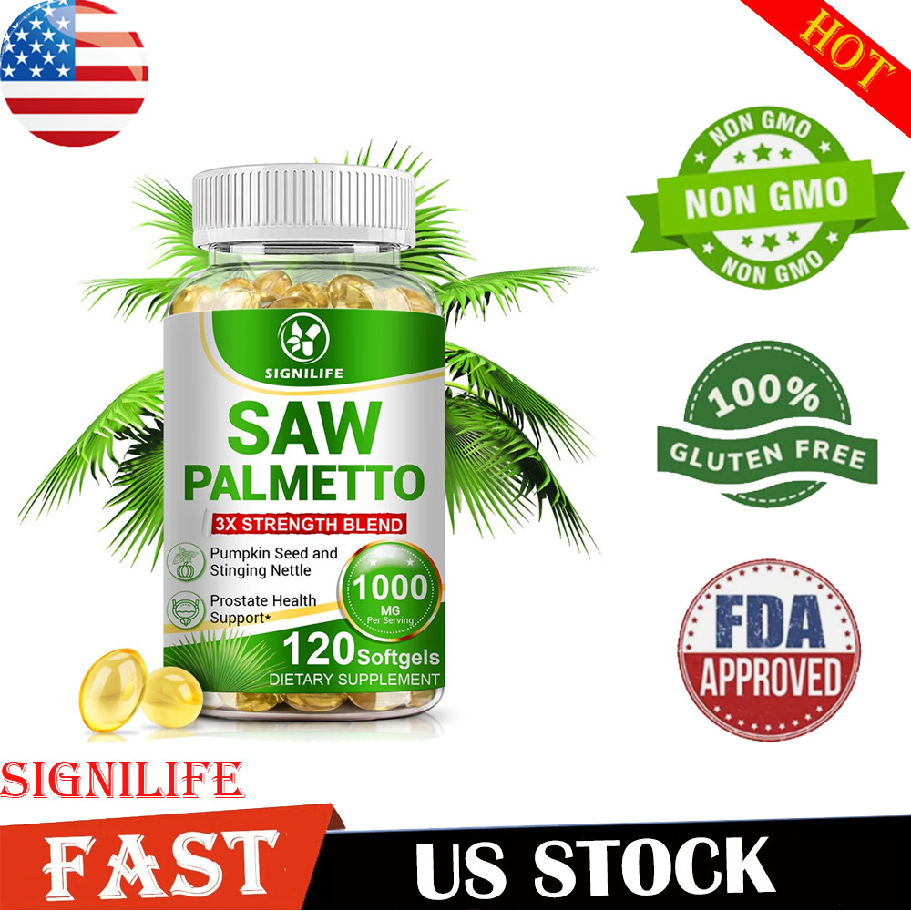 120 Softgels Saw Palmetto Extract 1000mg Prostate Supplement Urinary Men Health