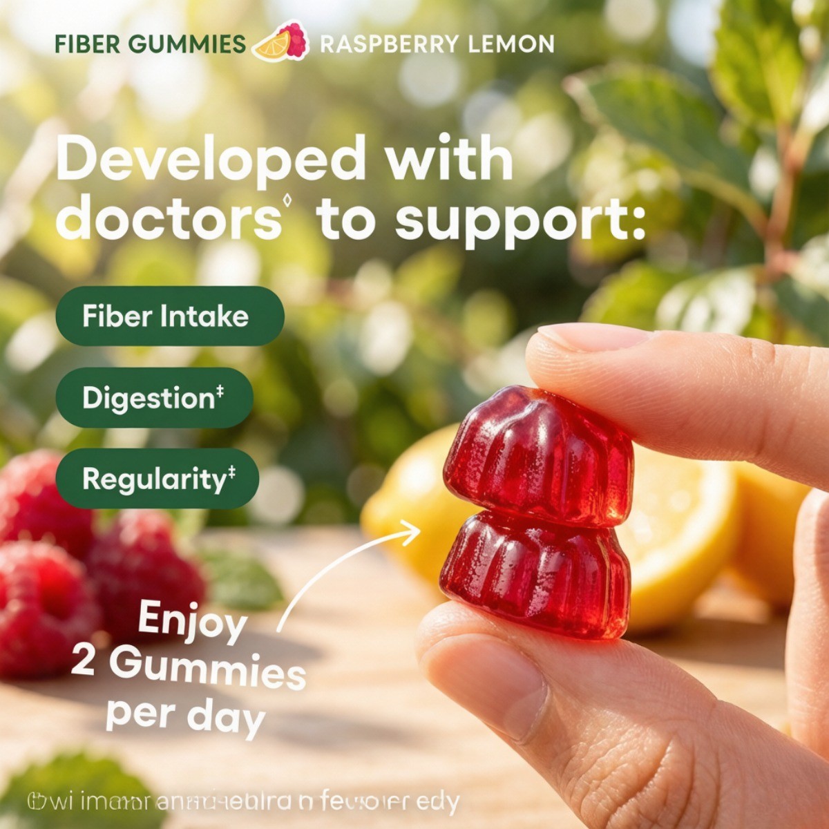 Physician’s Choice Fiber Gummies – Prebiotic, Sugar Free, Raspberry Lemon, 60ct