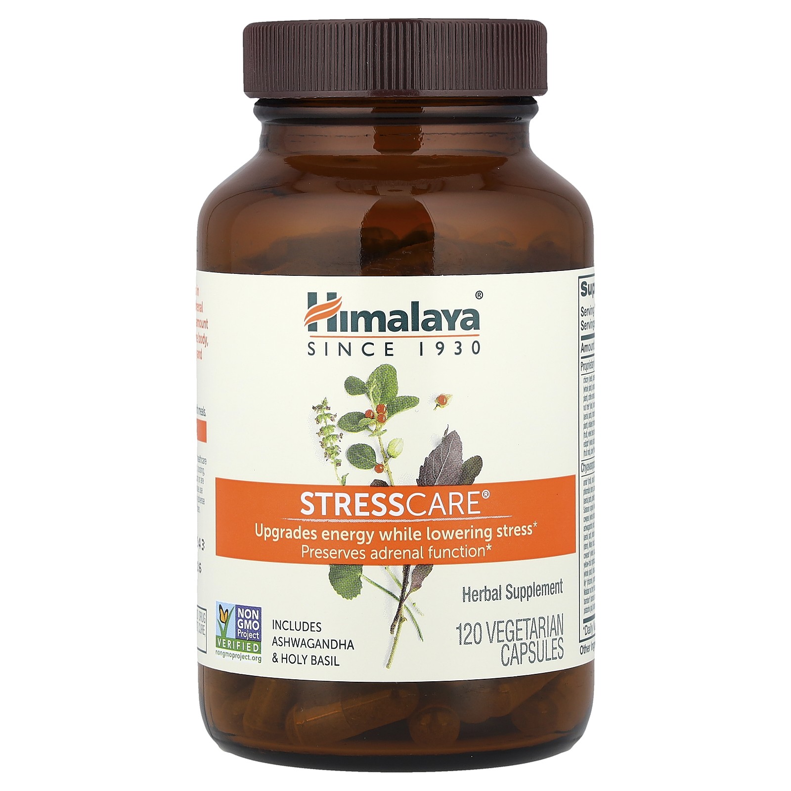 Himalaya StressCare 120 Vegetarian Capsules Dairy-Free, Gluten-Free, Non-GMO,