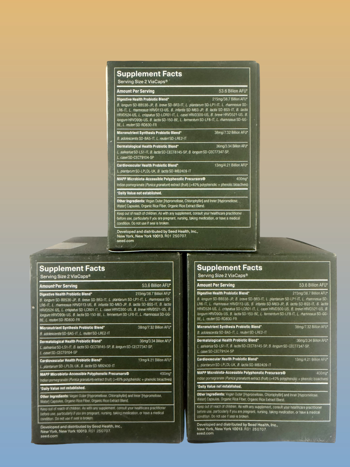 Lot Of 3 – SEED DS-01 DAILY SYNBIOTIC PROBIOTIC 60 capsules SEALED SHIPPING