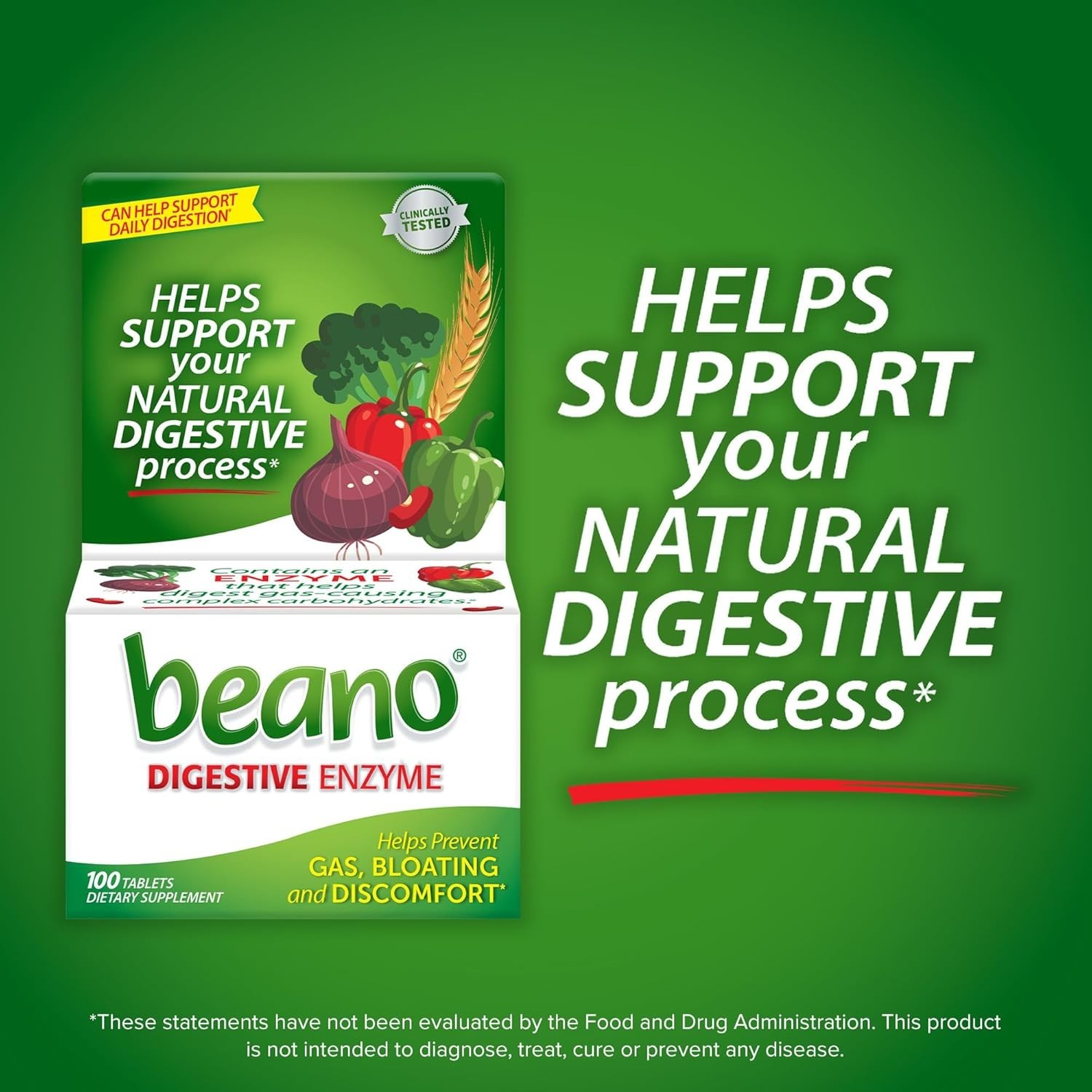 Digestive Enzyme Gas Relief Tablets for Adults Prevents Bloating Discomfort