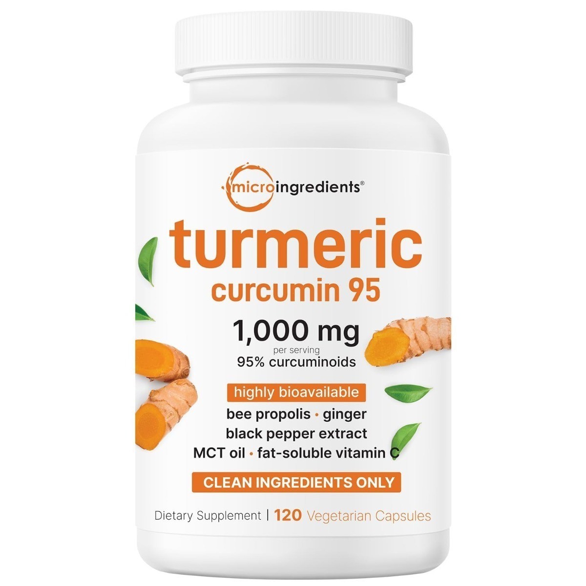 Turmeric Curcumin 1000mg – 95% Curcuminoids w/BioPerine & MCT, 120 Vcaps