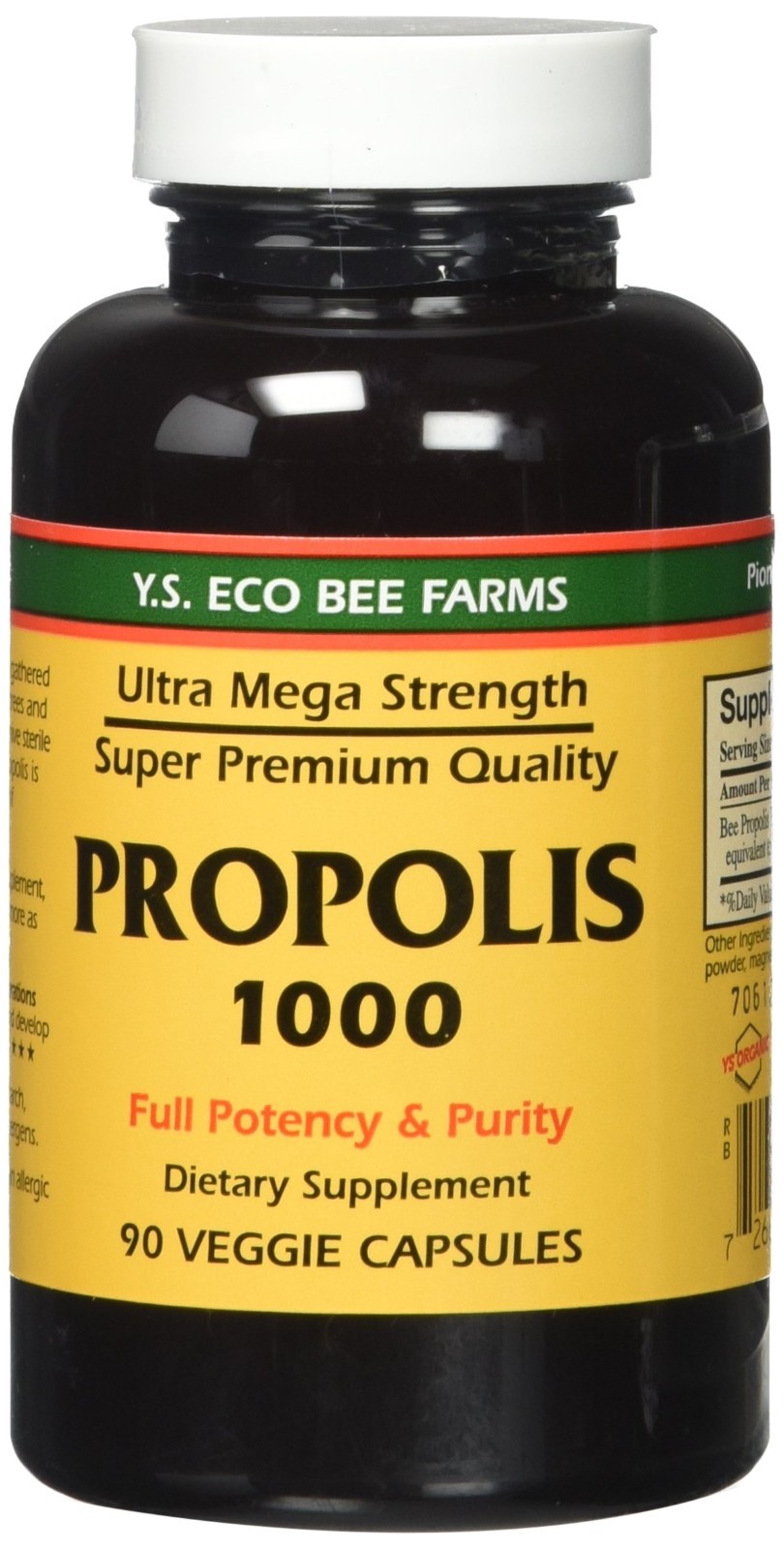 Raw Propolis 1000mg – Unprocessed Bee Extract, 90 Capsules, Immune Support