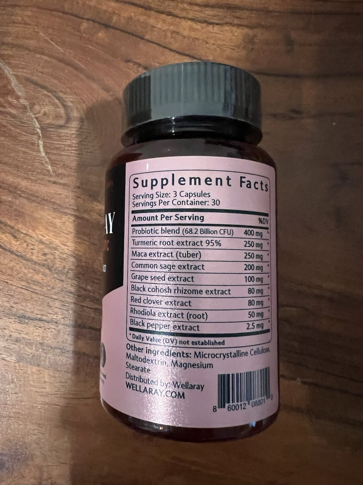 Wellaray Turmeric + Probiotic Capsules BB 9/2026 FREE Ship