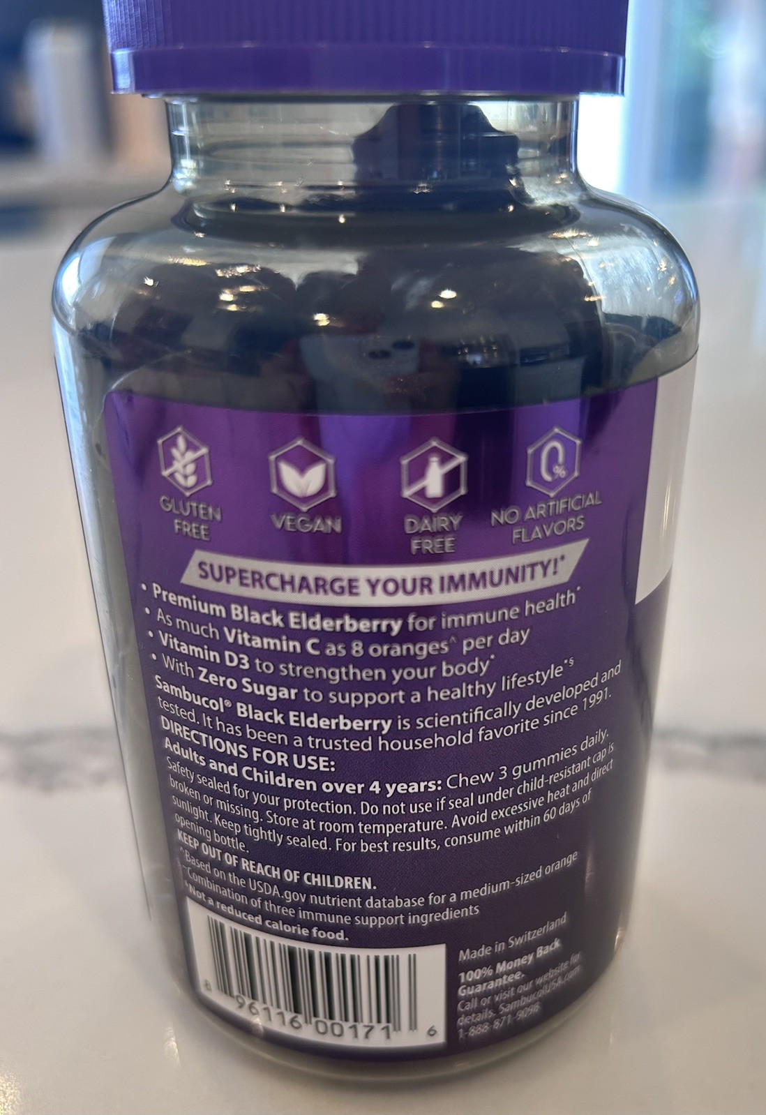 Sambucol Black Elderberry Zero Sugar Gummies – Black Elderberry EXP 06/2027