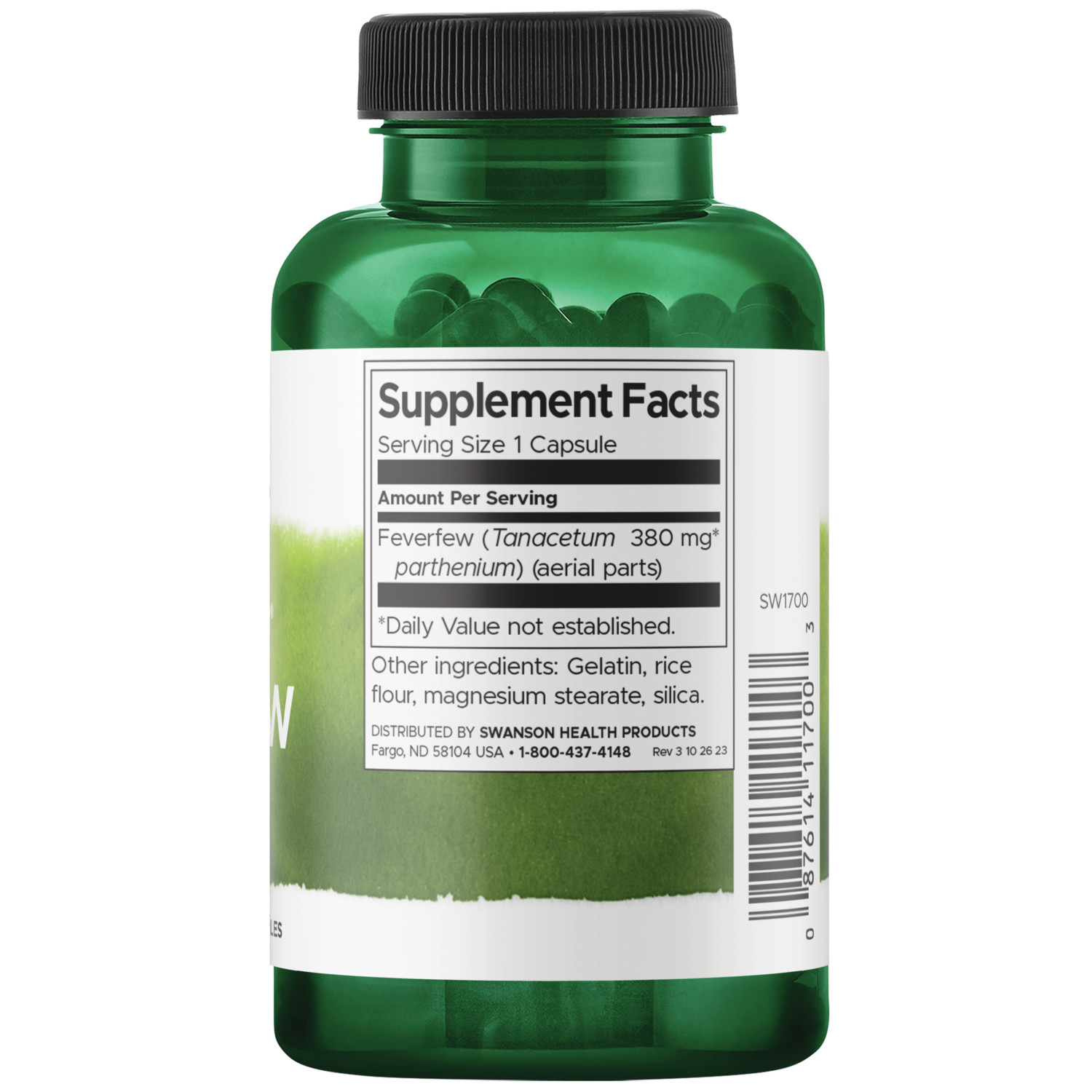 Swanson Feverfew 380 mg 100 Capsules