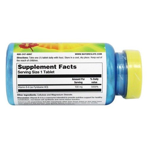 Nature’s Life Vitamin B-6, 100mg, 100 Count, Expires: 05/2024