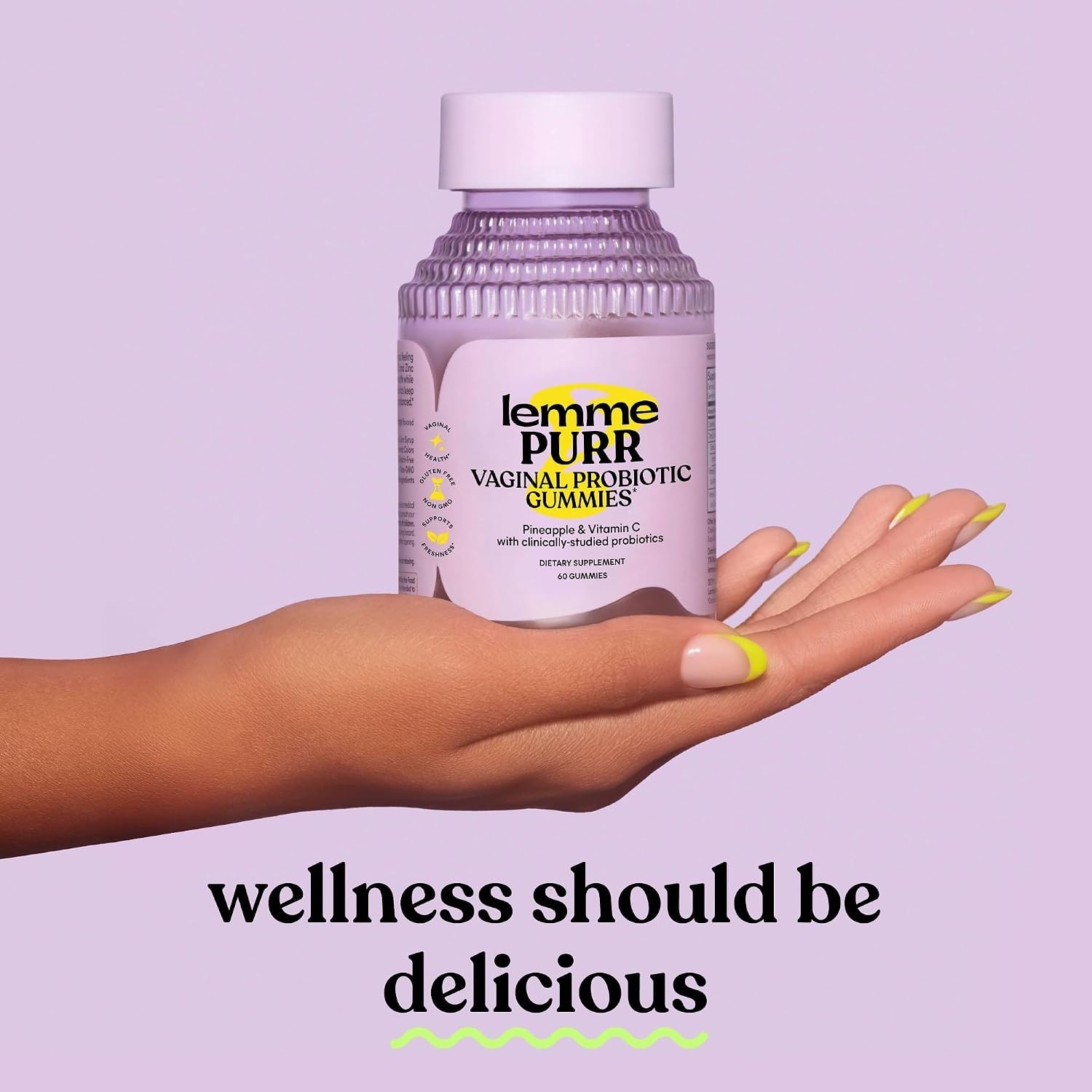Lemme Purr Women Vaginal Probiotic Gummies pH Balance Yeast Flora Vitamin C 60ct