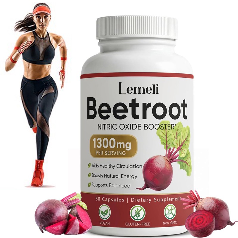 3x Lemeli Beetroot – 1300mg, Lemeli Beet Root Supplement 60 Capsules