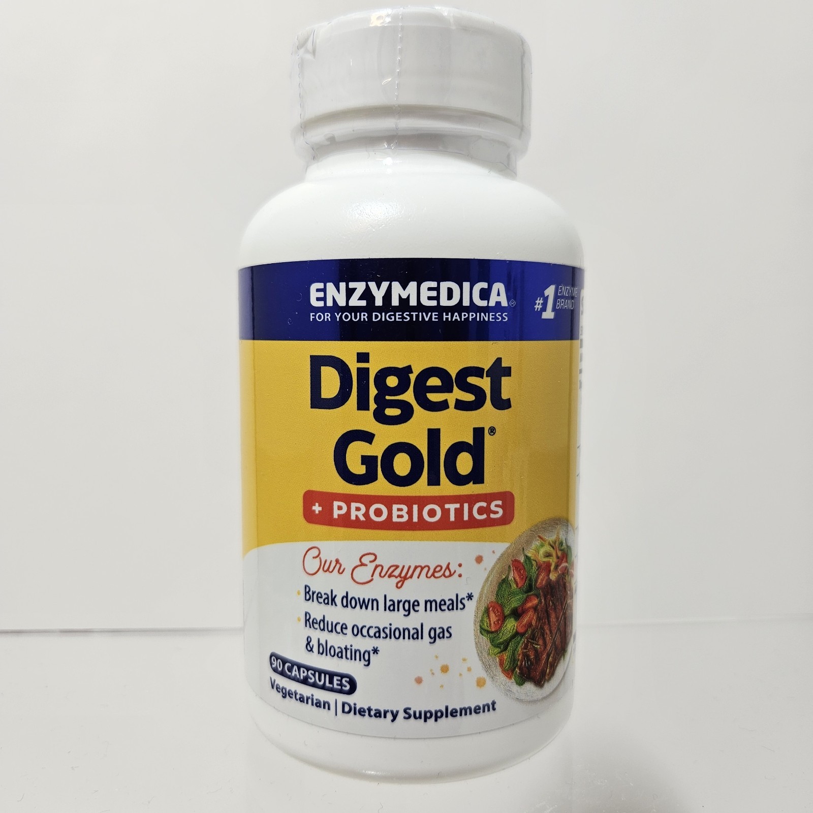 Digest Gold+Probiotics Gut Relief Reduce Gas Enzymedica Premium Blend 90ct 05/27