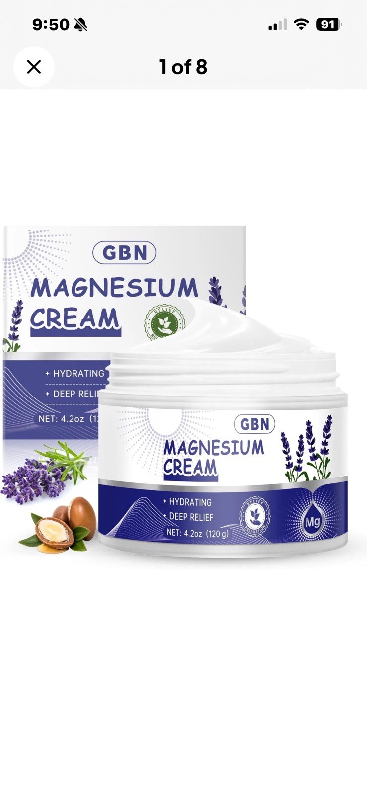 GBN Magnesium Cream for Sleep – Natural Relaxation 4.2 Fl Oz (Pack of 1)