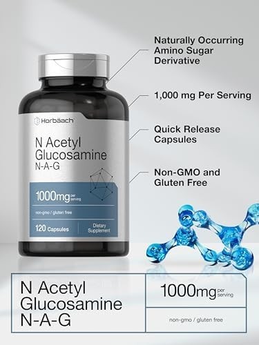 N-Acetyl Glucosamine 1000mg | 120 Capsules | Non-GMO, Gluten Free | N-A-G Suppl.