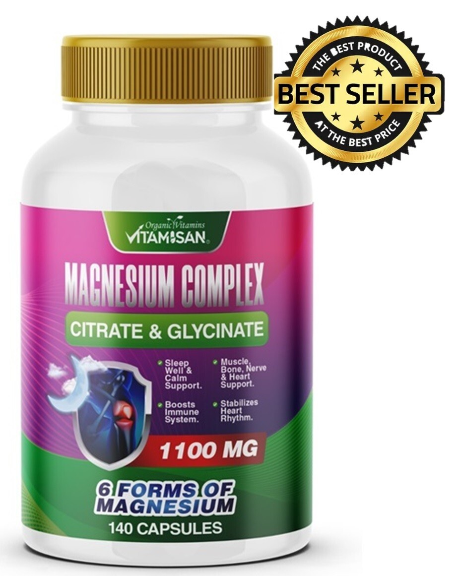 Bio Triple Magnesium Complex, 1100mg of Magnesium Glycinate 140 capsules USA
