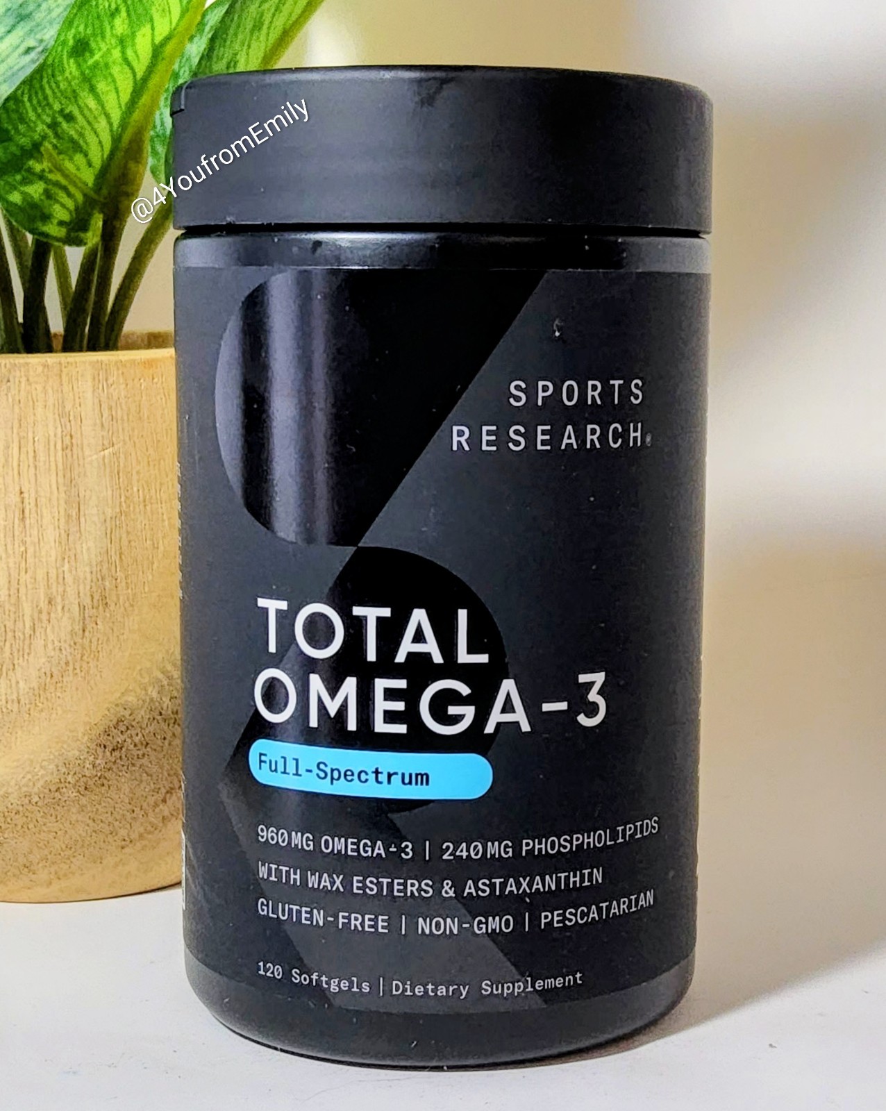 Sports Research Total Omega-3 2200mg FULL SPECTRUM EPA DHA Krill 120 Softgels