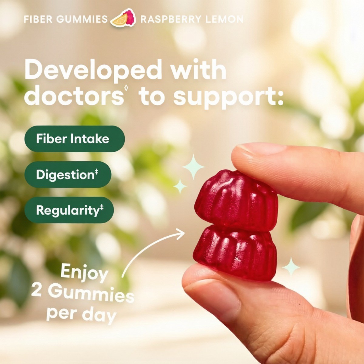 Physician’s Choice Sugar Free Prebiotic Fiber Gummies Gut Regularity Vegan 60ct