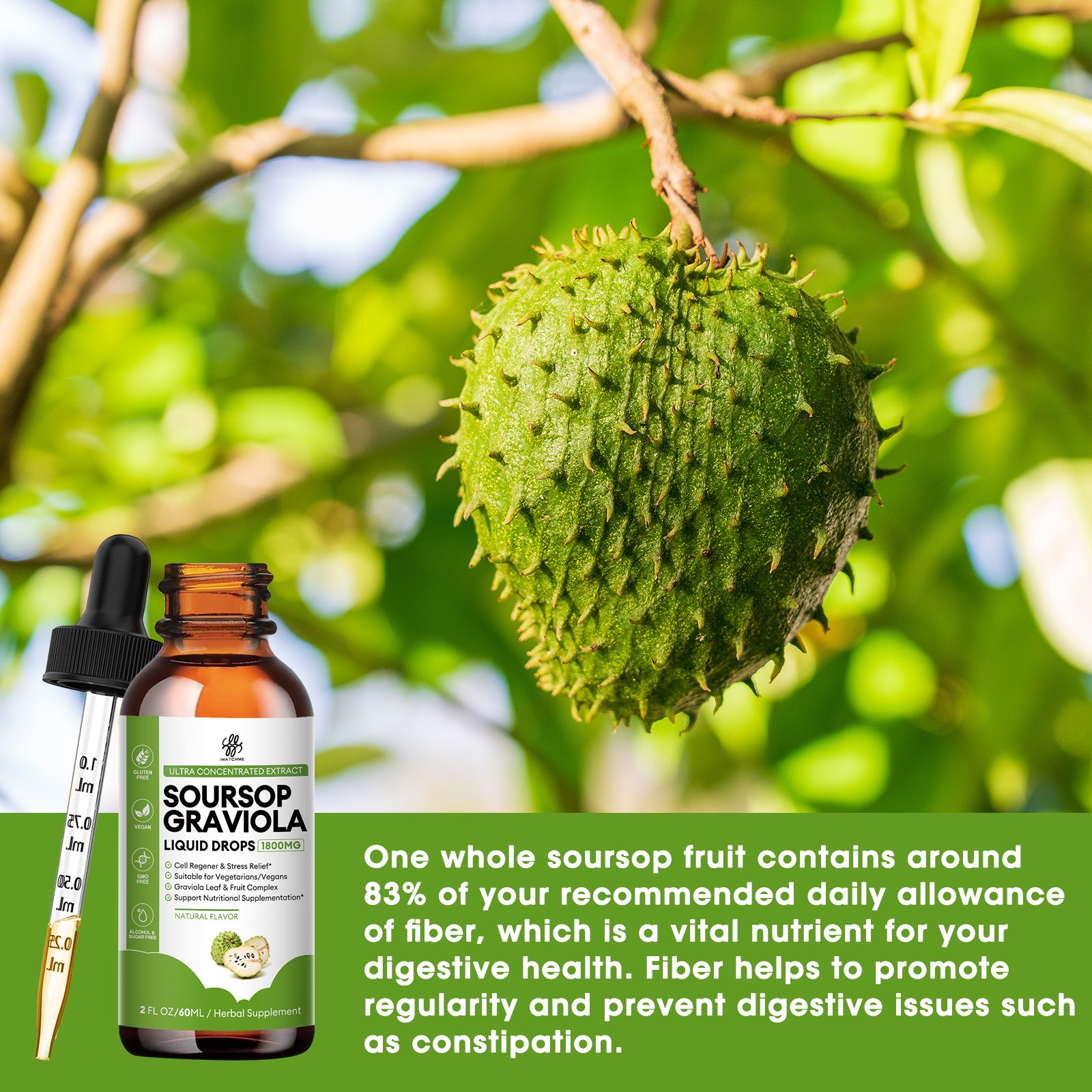 Soursop Bitters Liquid Drops with Sea Moss,,turmeric, Black Pepper 1Oz