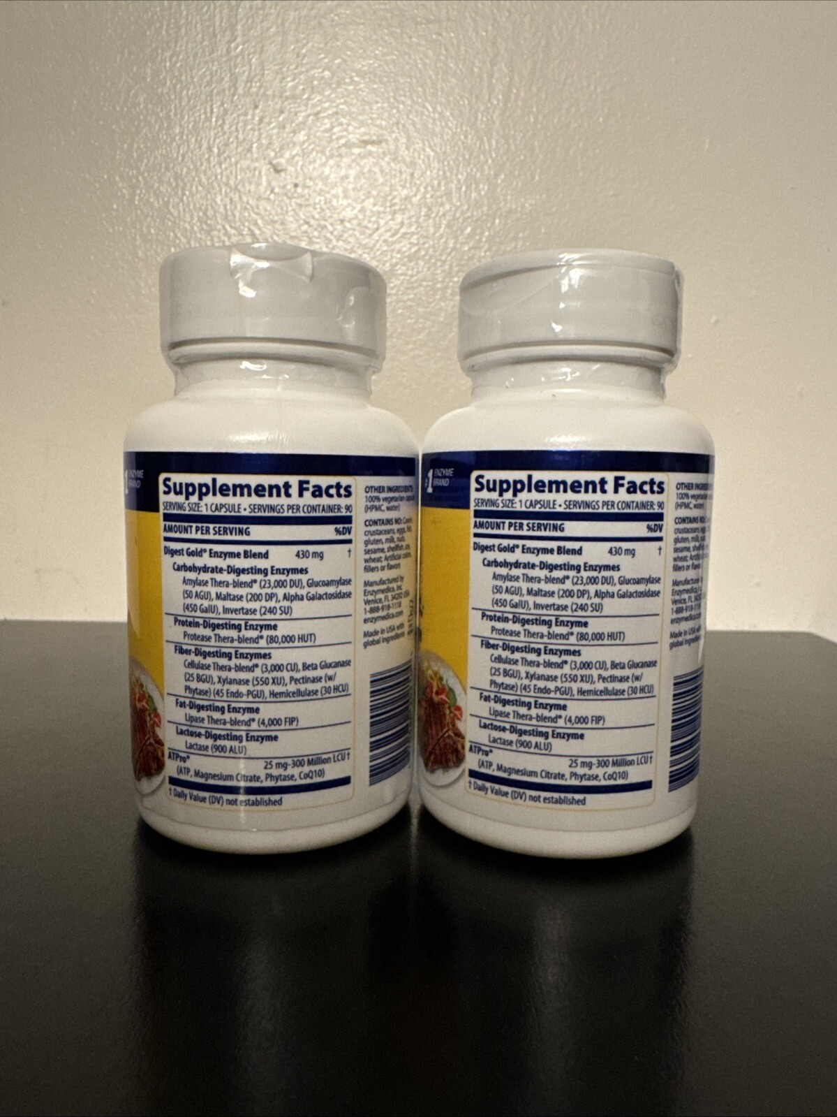 Enzymedica Digest Gold 2 Pack of ATPro Optimal Digestive Support 180 Capsules