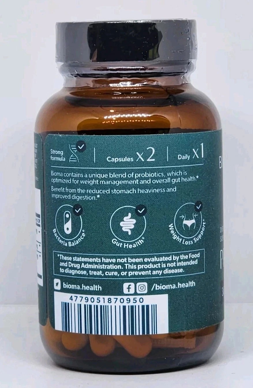 3 Pack BIOMA Probiotics Digestive Health Gut Support for Men & Women 60 Capsules