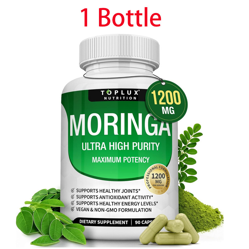 Toplux Moringa Capsules 1200mg – Pure Moringa Powder High Potency Leaf Extract